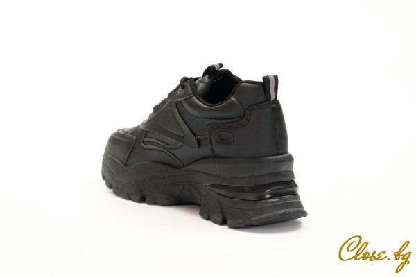 Дамски спортни обувки на скрита платформа Falonza черни thumb