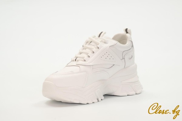 Дамски спортни обувки на скрита платформа Falonza бели thumb