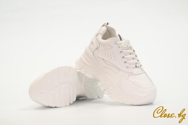 Дамски спортни обувки на скрита платформа Falonza бели thumb