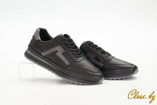 Мъжки ежедневни обувки Oresto черни със сиво