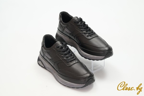 Мъжки ежедневни обувки Aleno черни със сиво thumb