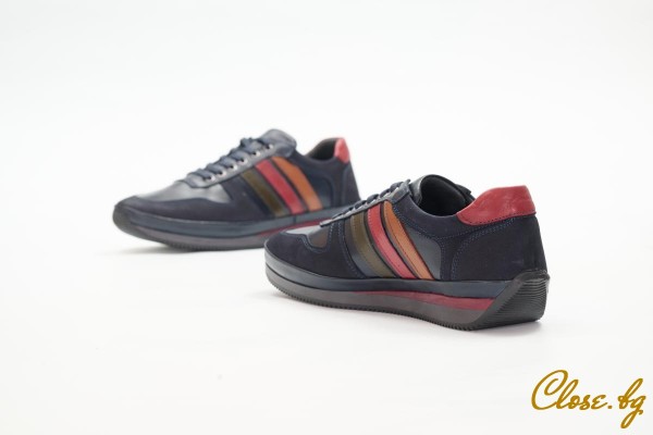 Мъжки ежедневни обувки Serano тъмносини с ленти thumb