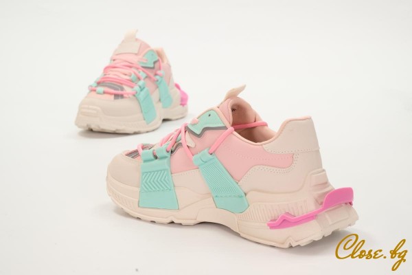 Дамски спортни обувки Capera розови с мента thumb
