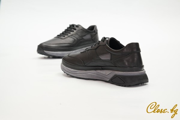 Мъжки ежедневни обувки Aleno черни със сиво thumb