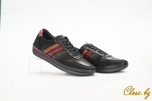Мъжки ежедневни обувки Serano черни с ленти thumb