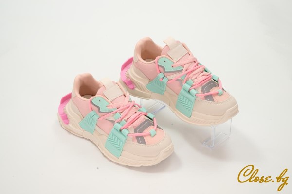 Дамски спортни обувки Capera розови с мента thumb