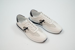 Мъжки спортни обувки Teo бели с тъмносино