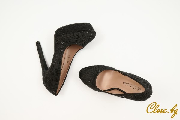 Дамски обувки на ток Exota черни thumb