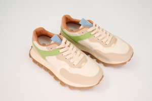 Дамски спортни обувки Timona бежови със зелено