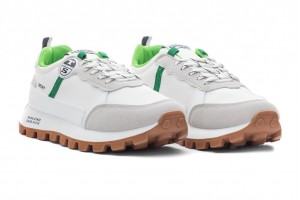Мъжки спортни обувки  Zano бели със зелено
