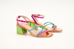 Дамски сандали на ток Mayra многоцветни