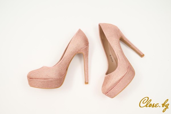 Дамски обувки на ток Exota шампанско thumb