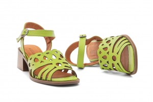 Дамски сандали на ток Teana светлозелени