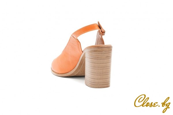 Дамски сандали на ток Malena оранжеви thumb