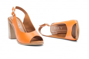 Дамски сандали на ток Malena оранжеви