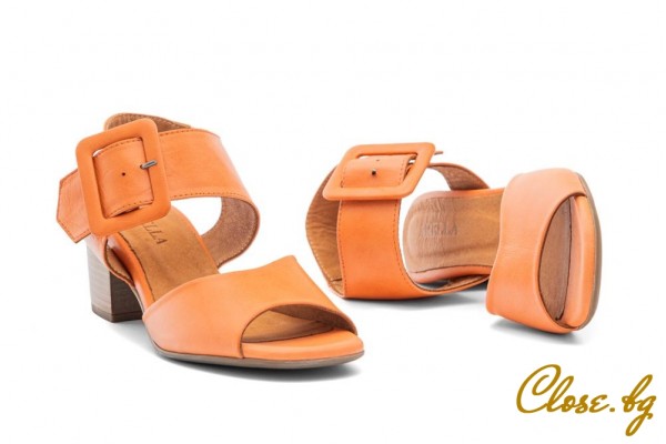 Дамски сандали на ток Vayana оранжеви