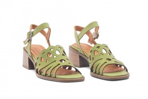 Дамски сандали на ток Teana зелени