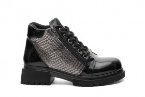 Дамски ежедневни боти Jully черни със сребристо 1