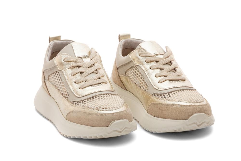 Дамски ежедневни обувки Ketana бежови със златно