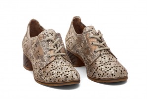 Дамски обувки на ток Karella бежови с принт