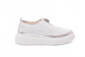 Дамски ежедневни обувки Esina бели със сребро 1
