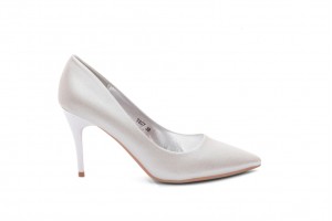 Дамски обувки на ток Mandy сребристи 1